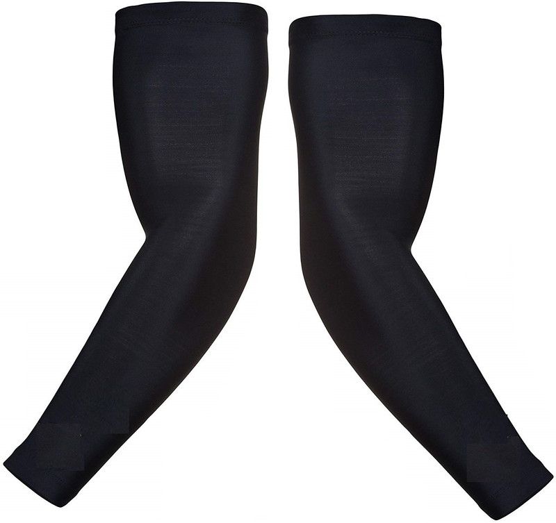 P A Nylon Arm Sleeve For Men & Women  (M, Black)