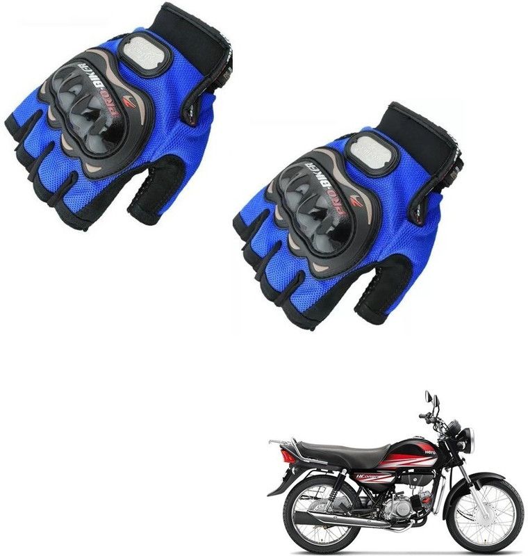 KOZDIKO Pro Biker Half Fingered Gloves Blue For Hero HF Down Riding Gloves  (Blue)
