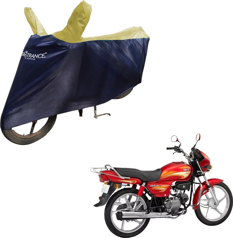 MOTOTRANCE Two Wheeler Cover for Hero  (HF Deluxe, Blue, Yellow)
