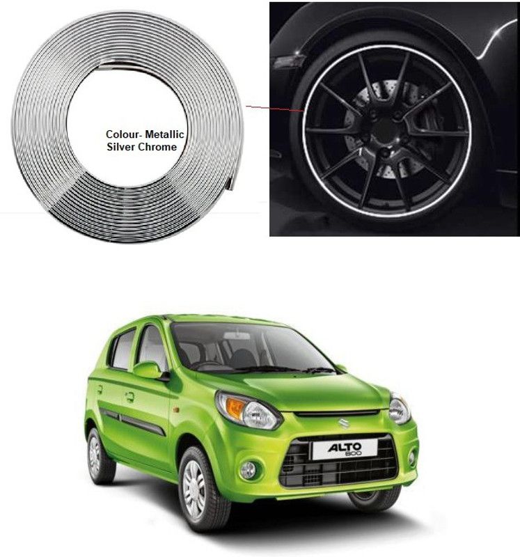 PRTEK ar Beading Exterior Chromium Plated (Colour Chrome Silver) for Exterior Rim, Grill, Headlight, Back Light, Wheel, Hub, Stickon A160 Car Beading Roll For Grill and Garnish Cover  (5 m)