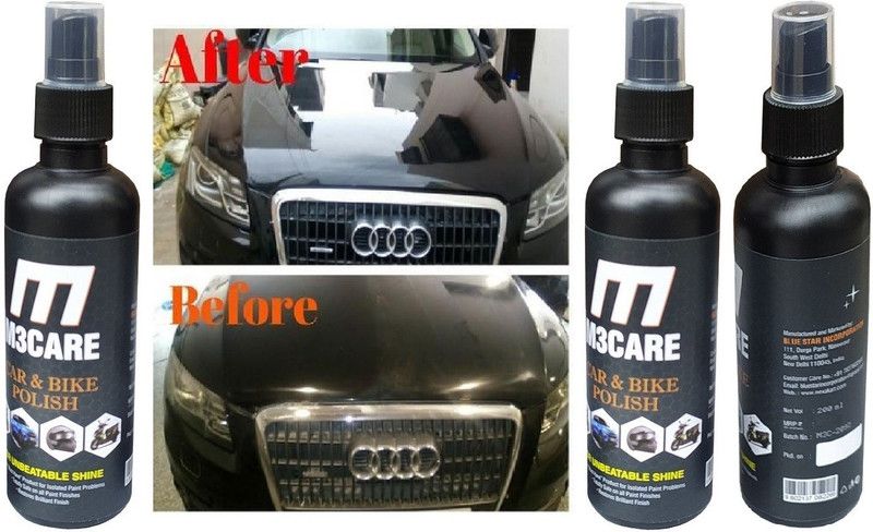 M3CARE Liquid Car Polish for Exterior, Windscreen, Metal Parts, Leather, Headlight, Dashboard, Chrome Accent, Bumper  (600 ml, Pack of 3)
