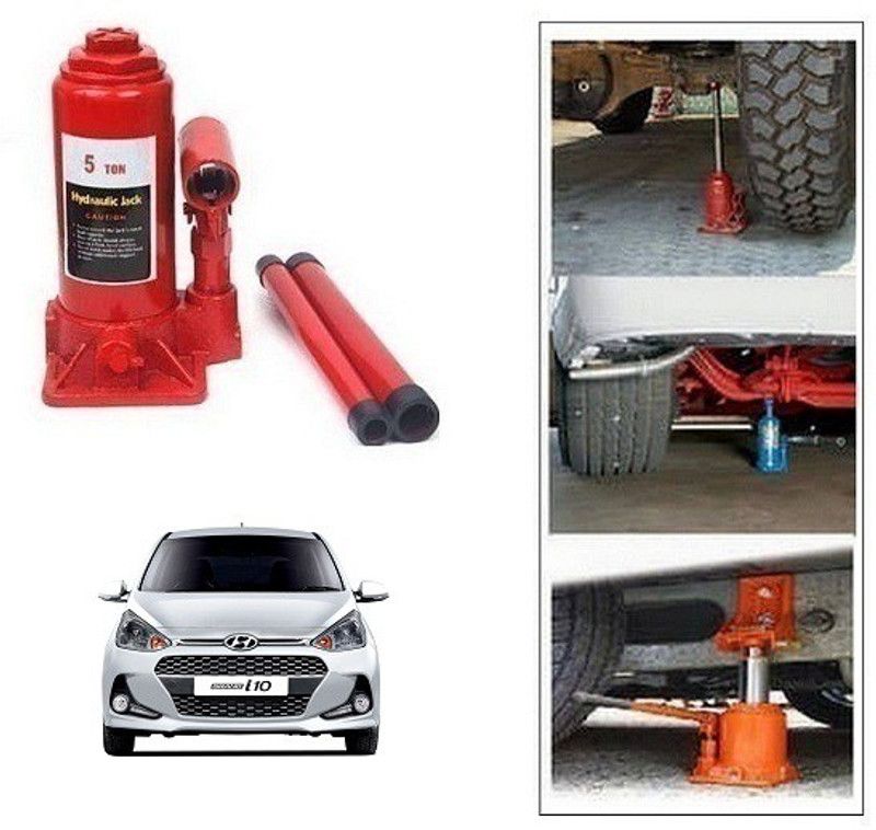 RS ENTERPRISES CARS RS Hyundai i10 Grand New Vehicle 5 Ton Hydraulic Bottle Jack (RED) Vehicle Jack  (5000 kg)