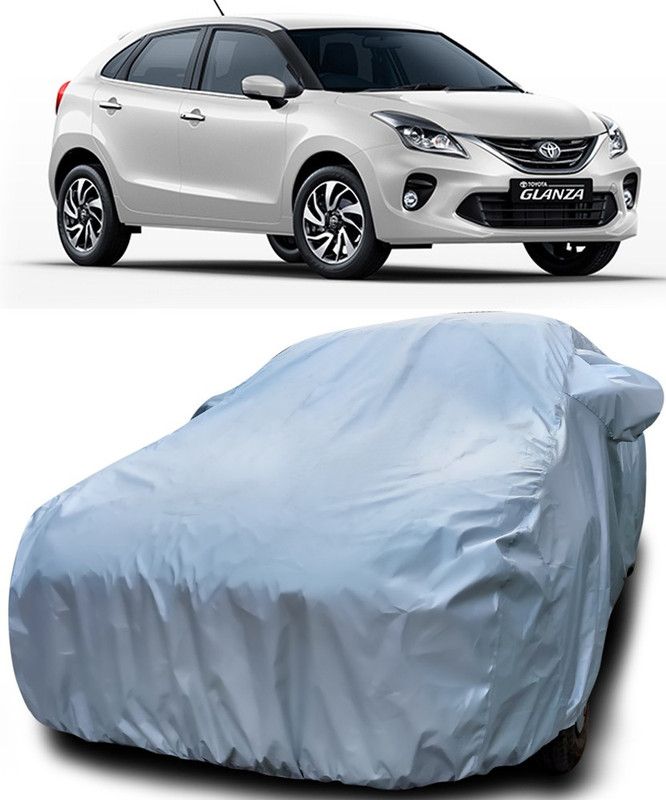 Elegance Car Cover For Toyota Glanza (With Mirror Pockets)  (Silver)