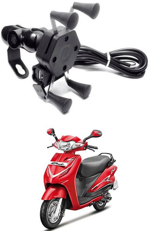 Enfield Works X-Grip Mobile Holder With USB Charger For Bike EW-801 Bike Mobile Holder  (Black)