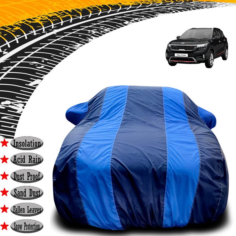 YUNEIK Car Cover For Kia SELTOS (With Mirror Pockets)  (Blue, Blue)