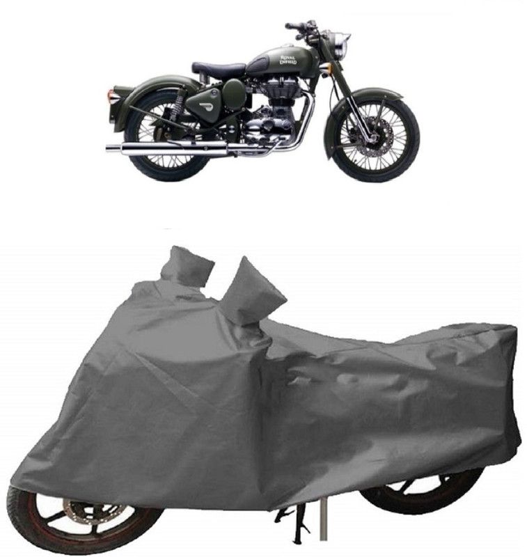 HEMSKAR Waterproof Two Wheeler Cover for Royal Enfield  (Beat, Grey)