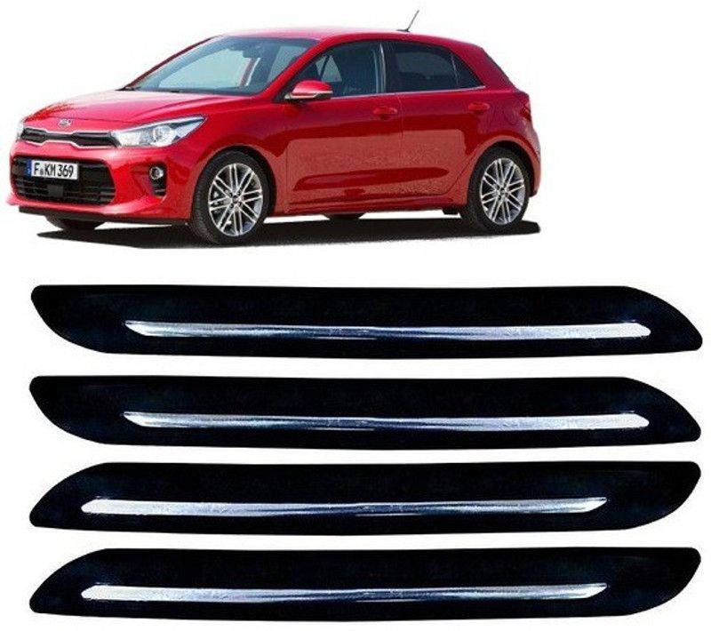 Max In Rubber Car Bumper Guard  (Black, Silver, Pack of 4 BUMPER PROTECTOR, NA, NA)