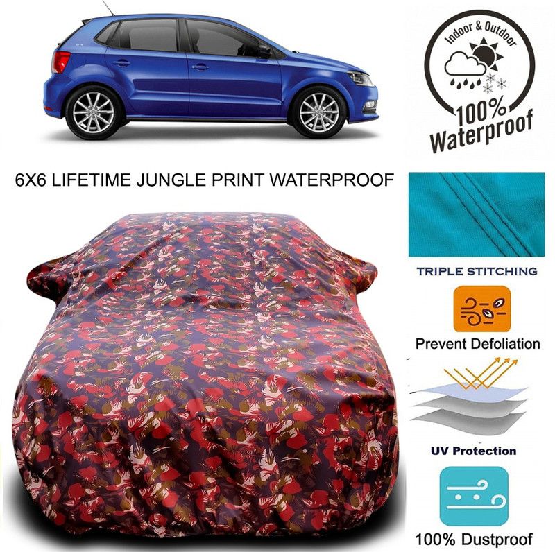 Dvis Car Cover For Volkswagen Polo GT (With Mirror Pockets)  (Red, Green)