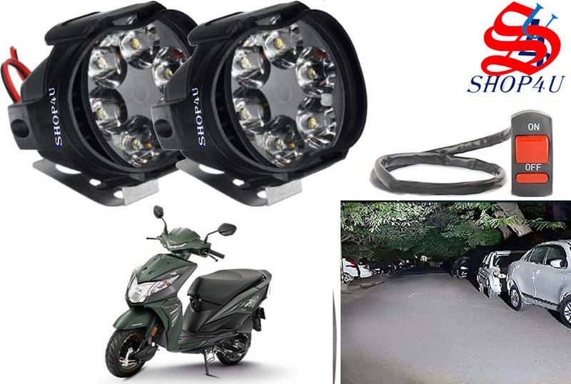 SHOP4U Waterproof Original 6 Shilon Fog Light with on/off Switch for Honda Dio BS6 Headlight, Fog Lamp Motorbike LED for Honda (12 V, 10 W)  (CBF 125, Pack of 3)