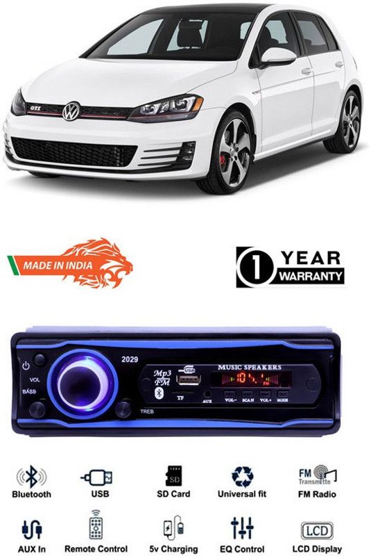 Purpleheart Blue 2029 USB/AUX/SD/BLUETOOTH/FM/MP3 BOOM MASTER STANDARD-PP606 Car Stereo  (Single Din)