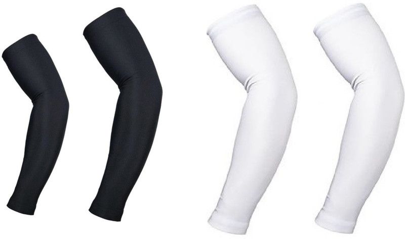 MOCKHE Nylon Arm Sleeve For Men & Women  (Free, White, Black)