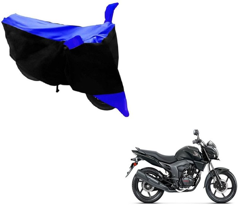 AUTYLE Two Wheeler Cover for Honda  (CB Trigger, Black, Blue)
