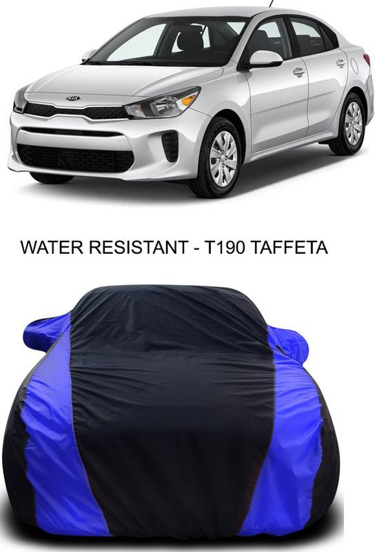 Furious3D Car Cover For Kia Rio (With Mirror Pockets)  (Black, Blue)