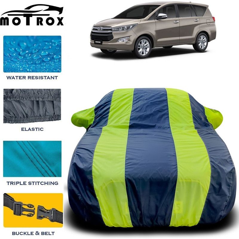 MoTRoX Car Cover For Toyota Innova (With Mirror Pockets)  (Green, Blue)
