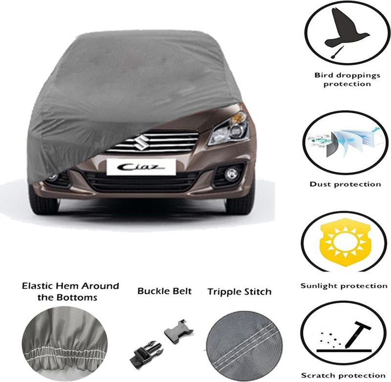 E Mart Car Cover For Maruti Suzuki Ciaz (Without Mirror Pockets)  (Grey)