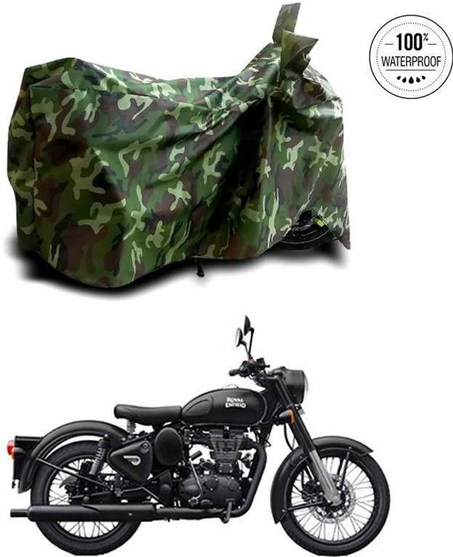 SEBOMGO Waterproof Two Wheeler Cover for Royal Enfield  (Classic 350, Multicolor)