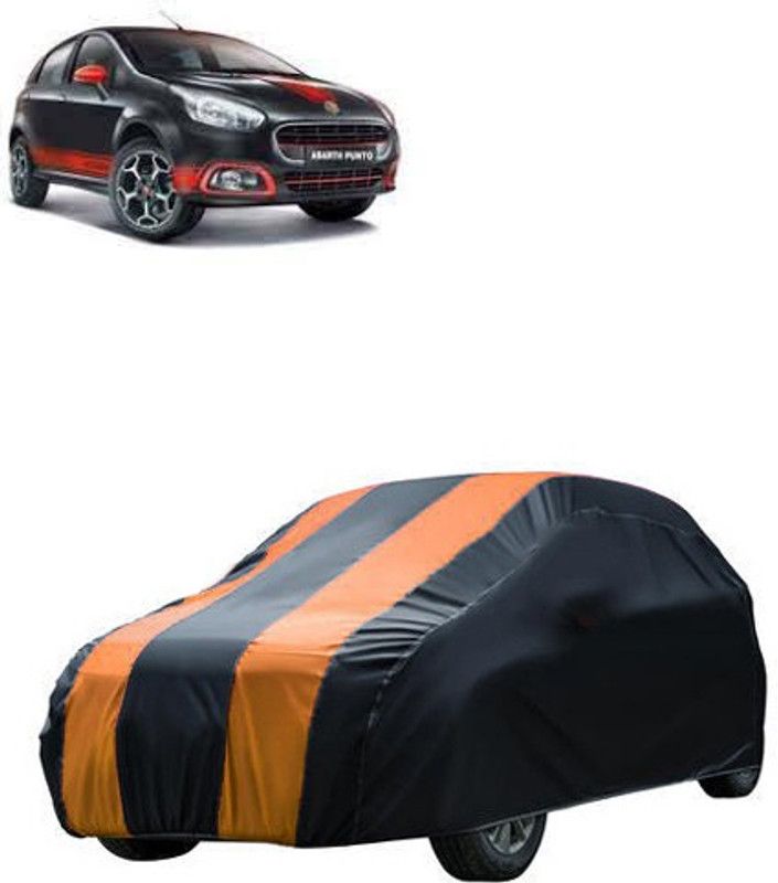 Kuchipudi Car Cover For Fiat Abarth Punto (Without Mirror Pockets)  (Black, Orange, For 2005, 2006, 2007, 2008, 2009, 2010, 2011, 2012, 2013, 2014, 2015, 2016, 2017, 2018, 2019, NA Models)