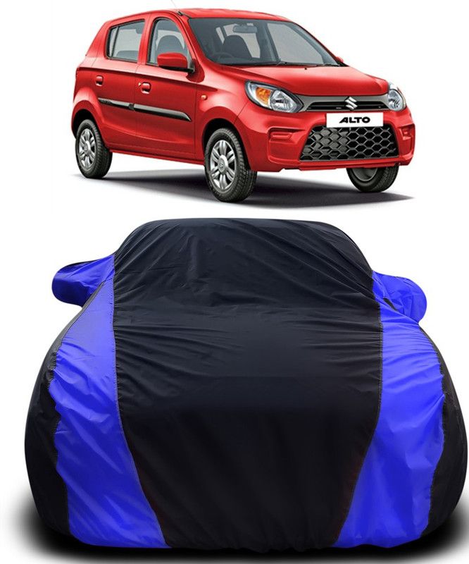Genipap Car Cover For Maruti Suzuki Alto (With Mirror Pockets)  (Black, Blue)