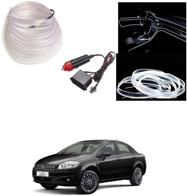PECUNIA LED EL Wire Neon Cool Light Lamp Kit String Strip Interior Trim Dash 570 Headlight, Fog Lamp Car, Motorbike LED for Fiat (12 V, 12 W)  (Linea, Pack of 1)