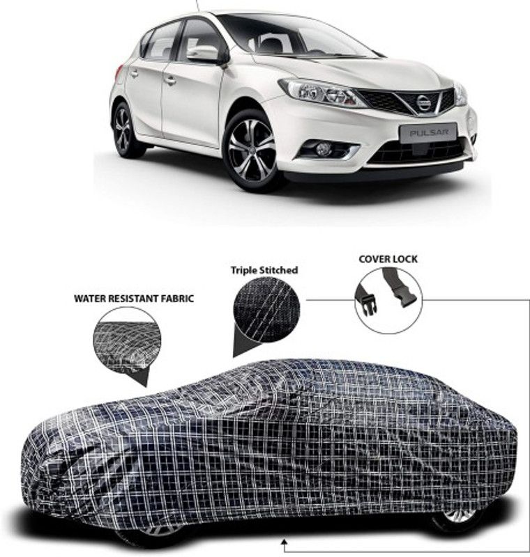APNEK Car Cover For Nissan Pulsar (With Mirror Pockets)  (Grey, Black)