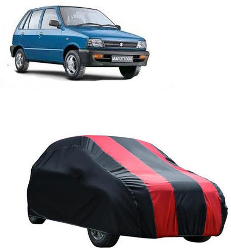 Kuchipudi Car Cover For Maruti Suzuki 800 (Without Mirror Pockets)  (Red, Black, For 2005, 2006, 2007, 2008, 2009, 2010, 2011, 2012, 2013, 2014, 2015, 2016, 2017, 2018, 2019, NA Models)