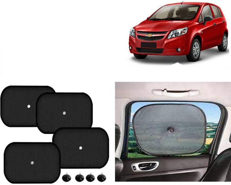 FINCOSTA Side Window Sun Shade For Chevrolet Sail Hatchback  (Black)