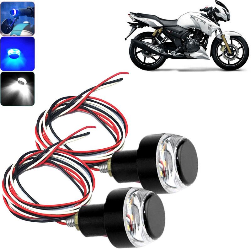 DvineAutoFashionZ LED Indicator Light for Apache RTR 180(Blue, White)_HLBLU164 Bike Handlebar Weights  (2 Black)