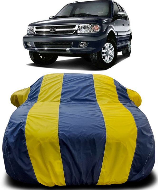 MoTRoX Car Cover For Tata Safari Dicor (With Mirror Pockets)  (Blue, Yellow)