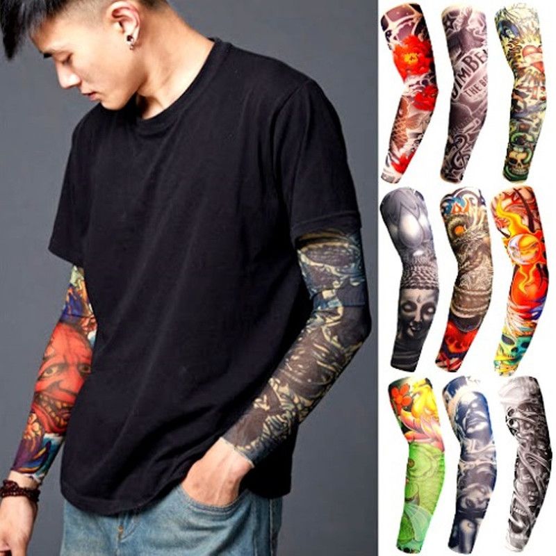 AMAXY Nylon, Cotton, Polyester Arm Sleeve For Men & Women With Tattoo  (Free, Multicolor)