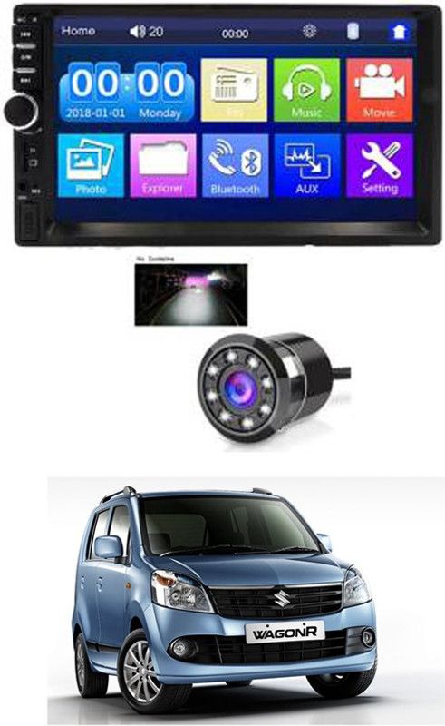 AYW 7 INCH Double Din Car Screen Stereo Media Player Audio Video Touch Screen Stereo Full HD with MP3/MP4/MP5/USB/FM Player/WiFi/Bluetooth & Mirror Link with Back Rear Camera For Wagonr 2010 Car Stereo  (Double Din)