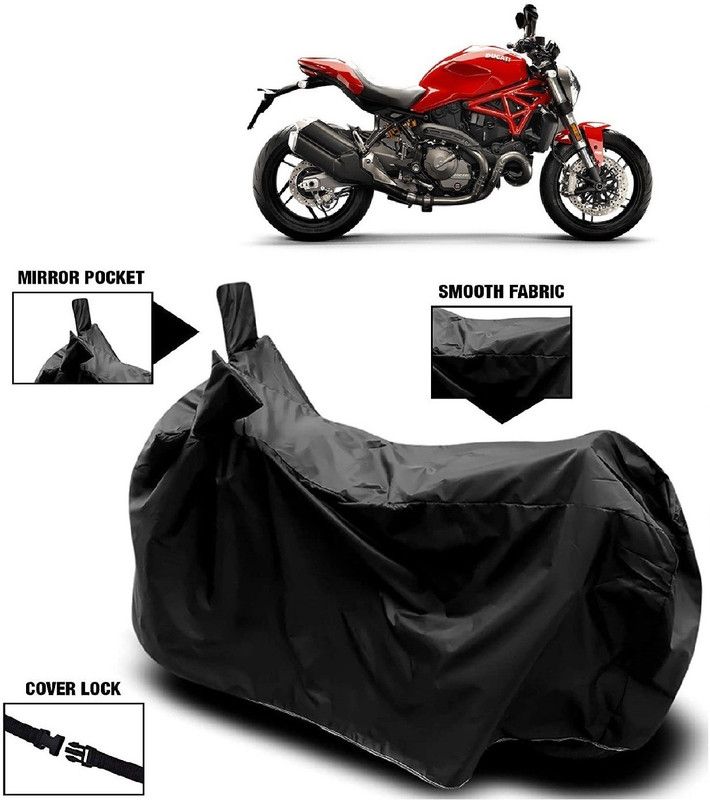 AutoFave Two Wheeler Cover for Ducati  (Monster 82, Black)