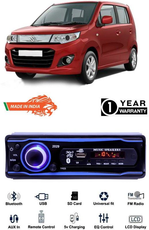 Genipap Blue 2029 USB/AUX/SD/BLUETOOTH/FM/MP3 BOOM MASTER STANDARD- GP354 Car Stereo  (Single Din)