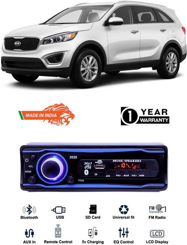Purpleheart Blue 2029 USB/AUX/SD/BLUETOOTH/FM/MP3 BOOM MASTER STANDARD-PP238 Car Stereo  (Single Din)