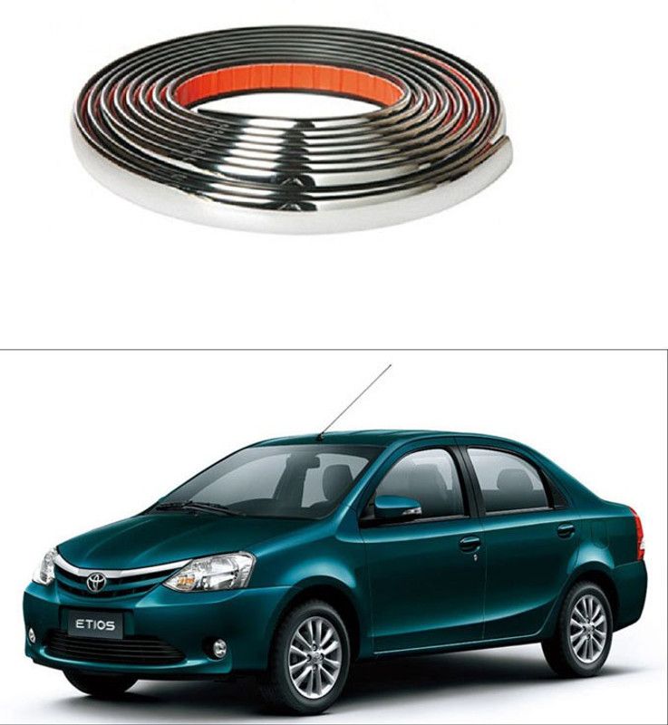PRTEK Side Window Stylish Chrome Strip Beading Styling Chrome Strip Roll Trim Decals Door Sticker Moulding Line 0114 Car Beading Roll For Bumper  (5 m)