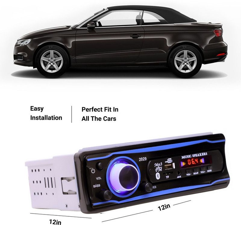 EverLand Blue Stereo-999 BLUETOOTH/USB/SD/AUX/FM/MP3 (BLUE & Black)-0-05 Car Stereo  (Single Din)