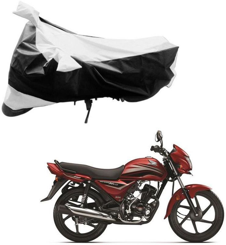 Purpleheart Two Wheeler Cover for Honda  (Dream Neo, Black, Silver)