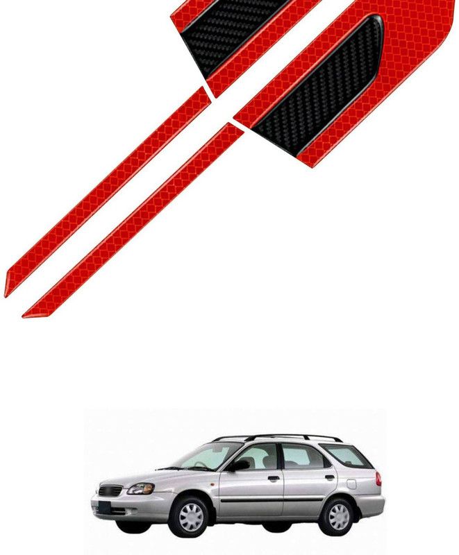 PROEDITION Plastic Car Bumper Guard  (Red, Black, Pack of 4, Maruti, Baleno)