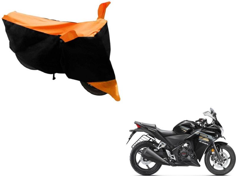 AUTYLE Two Wheeler Cover for Honda  (CBR 250R, Black, Orange)