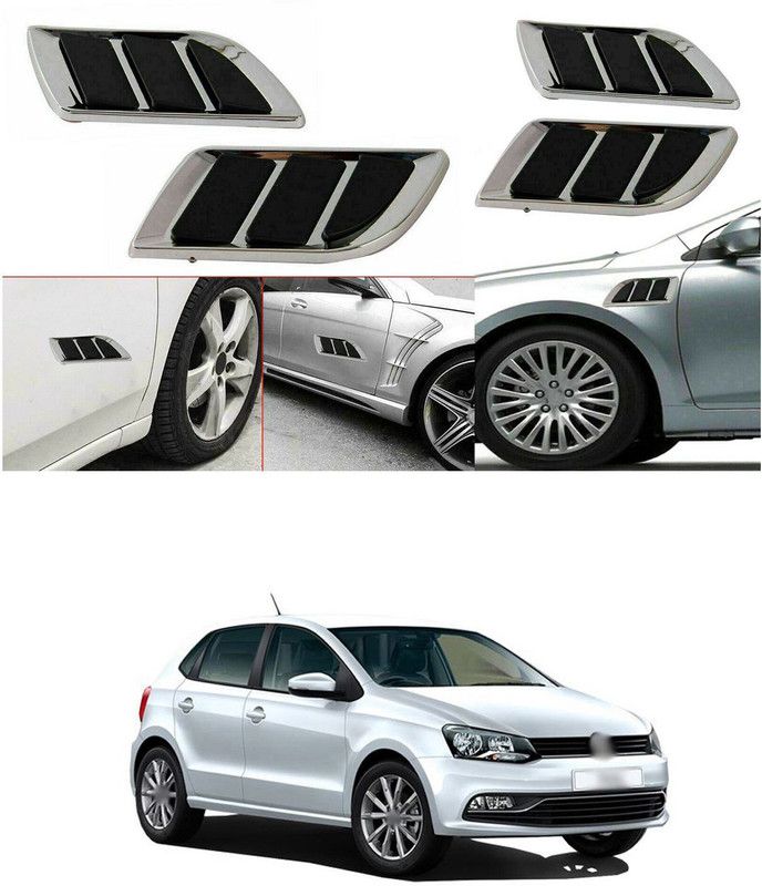 PECUNIA Car Hood Vent Exterior Side Scoop Hood Cover,Exterior Hood Air Vent Trim 249 Matte, Glossy Volkswagen Polo GT Side Garnish