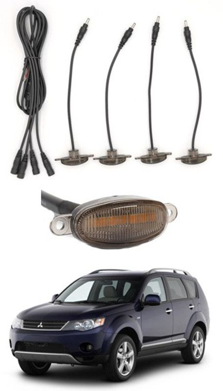 AYW 4 LED Front Grill Led Lights Amber Lights DRL For Outlander-Mistubishi-2008 Parking Light Car, Van LED (12 V, 12 W)  (Outlander, Pack of 2)