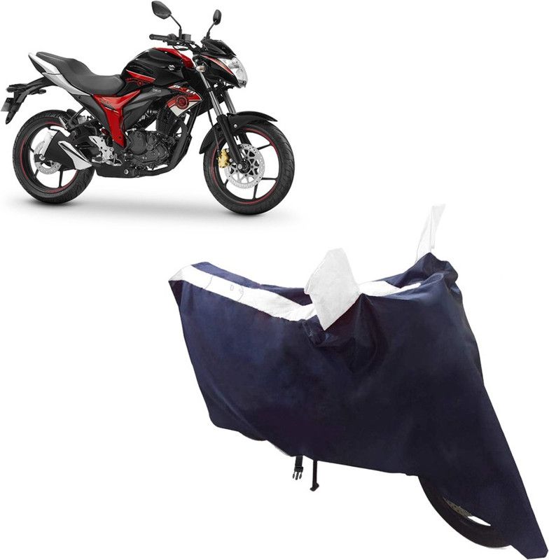 BLUERIDE Two Wheeler Cover for Suzuki  (Gixxer, White)