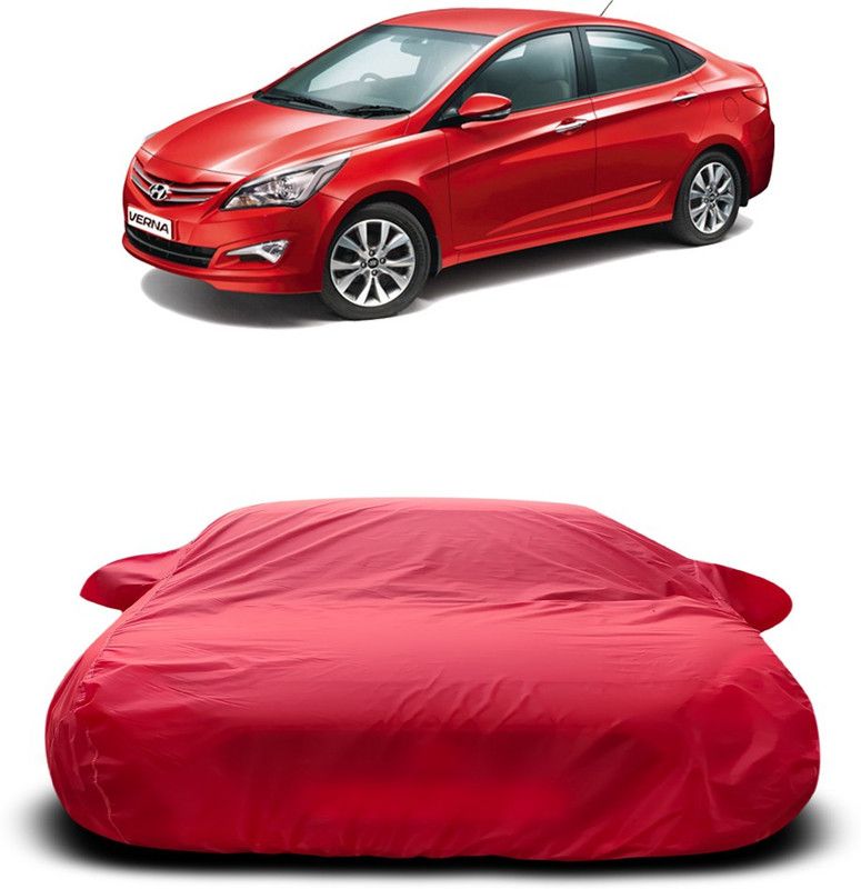 Ascension Car Cover For Hyundai Verna Transform (With Mirror Pockets)  (Red)
