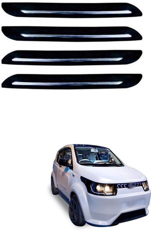 XZRTZ Plastic Car Bumper Guard  (Black, Silver, Pack of 4, Mahindra, Scorpio)