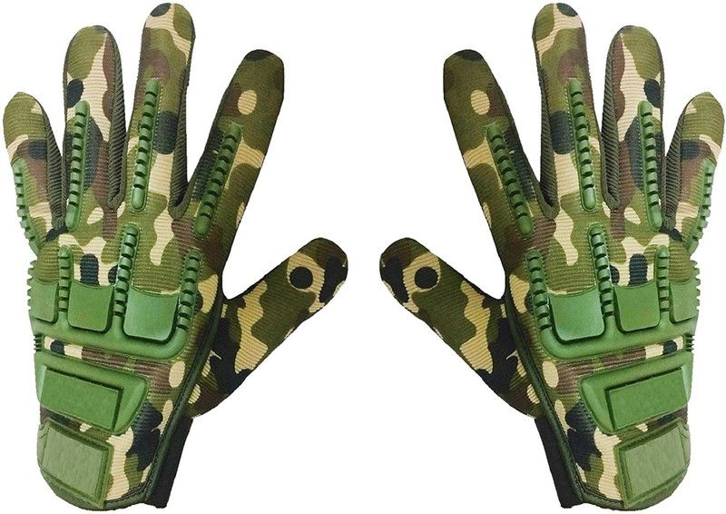 Adventure hut Outdoor Non-slip wear Army Print Protective Riding Gloves  (Green)