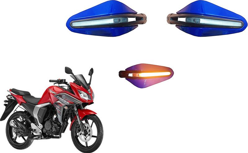 AutoVHPR Yama Faz F Stylish Blue Hand Guard with LED Handlebar Hand Guard  (Yamaha)