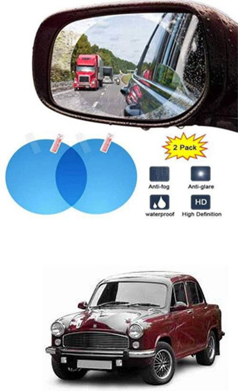 Etradezone Smart Slide Car Rear view Mirror Waterproof Membrane Anti-Fog Anti-Glare Film Sticker Rain Shield Accessories 9 cm For:-Universal For Car Ambassador Car Mirror Rain Blocker  (White)