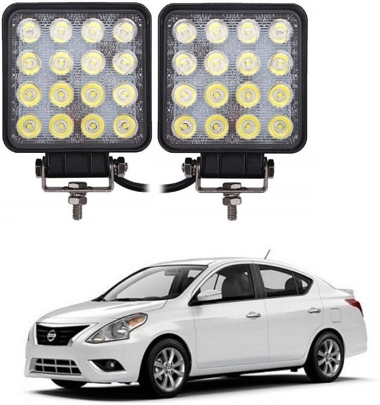 Auto Garh Square Shape Sixteen Led (24W) Fog Light For Versa Headlight, Fog Lamp Car, Motorbike LED for Nissan (24 V, 48 W)  (Versa, Pack of 2)