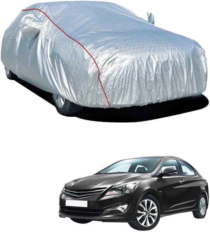SS Zeeber Car Cover For Hyundai Verna (With Mirror Pockets)  (Silver, For 2017 Models)