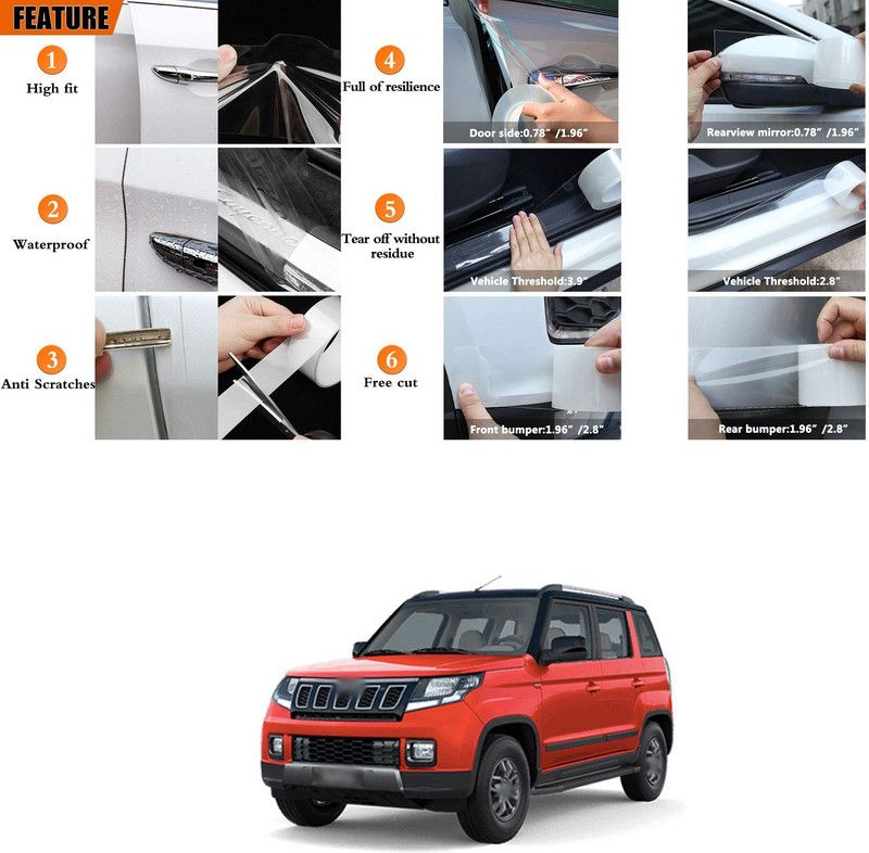 PROEDITION Plastic, Rubber Car Bumper Guard  (White, Pack of 1, Mahindra, Universal For Car)