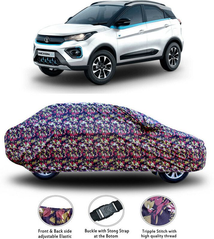 AutoTiger Car Cover For Tata Nexon EV (With Mirror Pockets)  (Multicolor)